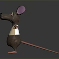 Cartoon Mouse Character With Pink Ears Green Eyes Light Yellow Vest And Open Arms