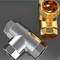 Durable Gold and Silver Plumbing Tee Fittings Metal Pipe Connectors