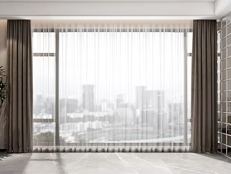 Modern Curtain Fabric Curtain 3d model