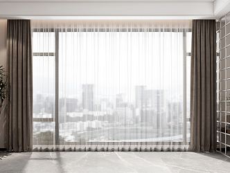 Modern Curtain Fabric Curtain 3d model