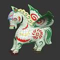 Winged Decorative Pony Figurine With Colorful Swirl Patterns For Home Furniture