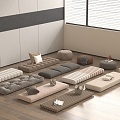 Modern Cushion Bay Window Cushion Futon Cushion Sofa Cushion 3d model