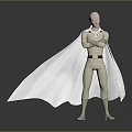 One Punch Man Saitama Character In Beige Outfit With White Cape