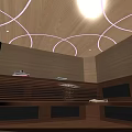Modern Sauna Interior Design With Glass Door Wooden Benches And Ambient Lighting