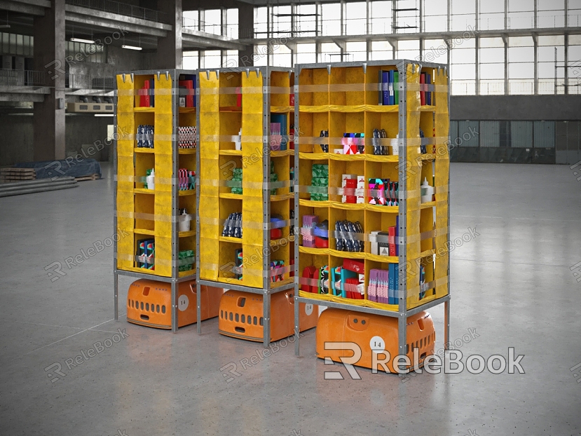 Warehouse equipment cargo shelf carton model