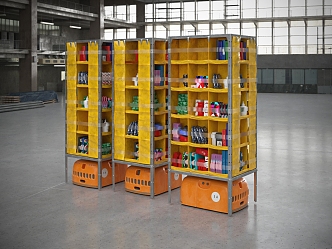 Warehouse equipment cargo shelf carton 3d model