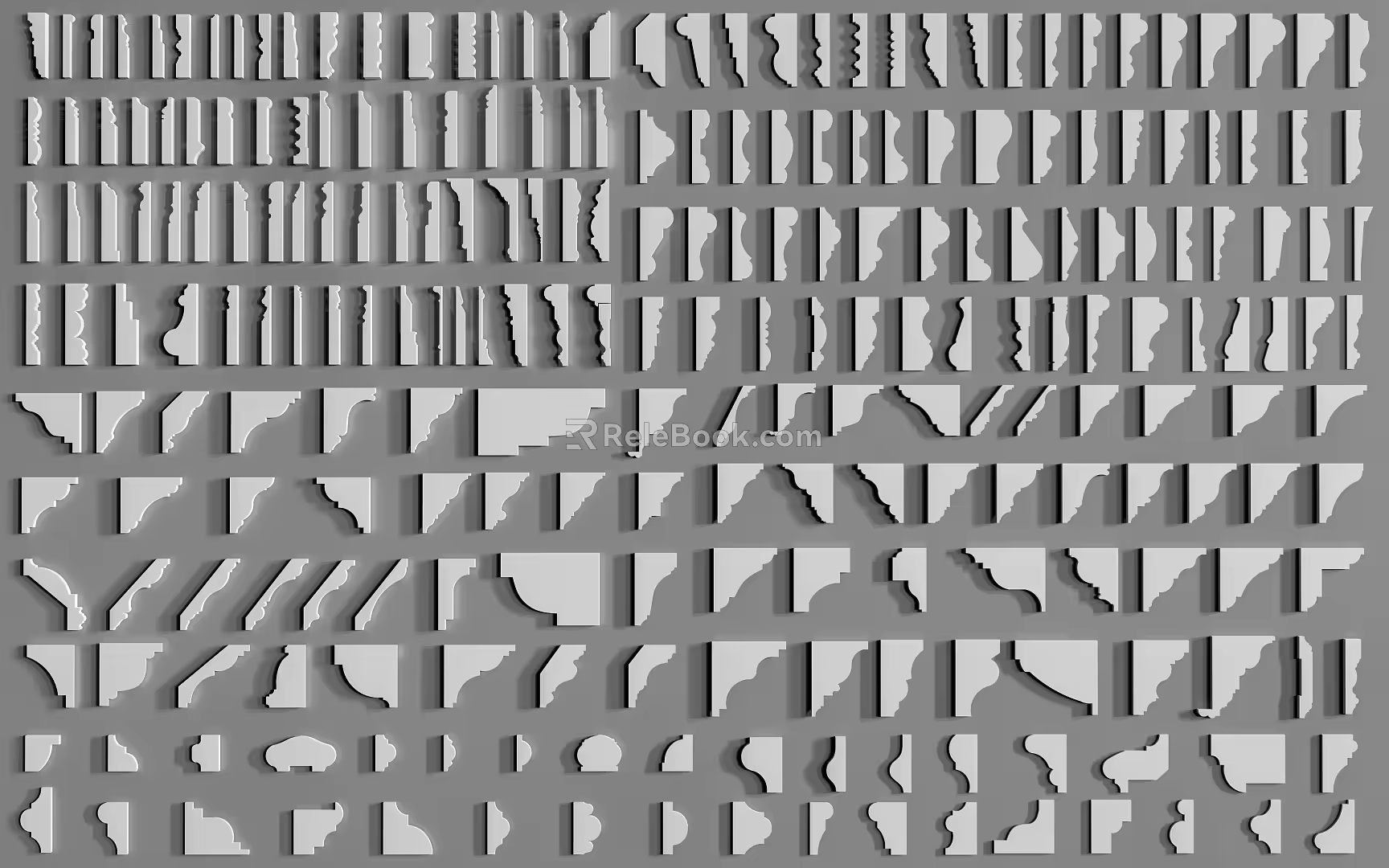 Modern gypsum line ceiling line skirting line door line 3d model