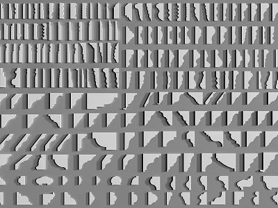 Collection Of Decorative Ceiling Cornices With Various Design Patterns And Styles 3d model