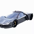Silver Concept Sports Car With Sleek Design Transparent Roof Black Wheels And Yellow Brake Calipers