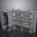 Elaborate Detailed Classical Architectural Model Featuring Multilevel Windows Spires And Decorative Structures
