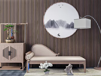 New Chinese-style chaise longue 3d model