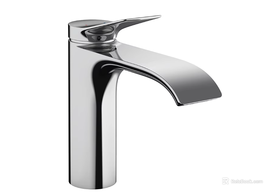 Modern Chrome Faucet With Sleek Curved Spout And Single Handle Design 3d model 