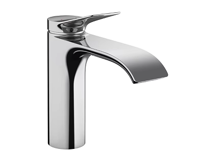 Modern Chrome Faucet With Sleek Curved Spout And Single Handle Design 3d model