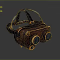 Steampunk Style Goggles With Brown Leather And Metal Decorations Round Lenses