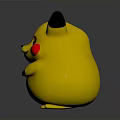 Cute Yellow Pikachu Character With Red Cheeks Black Ears And Small Claws 3d model