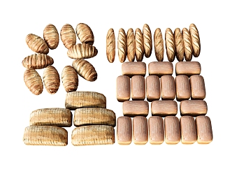 Food Bread Dareba Faguette 3d model