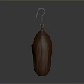 Brown Shiny Leather Like Hanging Organizer Pouch With Metal Hook Design