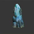 Blue Crystal Shaped Decorative Ornament Set Modern Artistic Home Decor with Textured Base