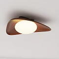 Elegant Modern Wooden Ceiling Light With Round Illuminated Panel Design