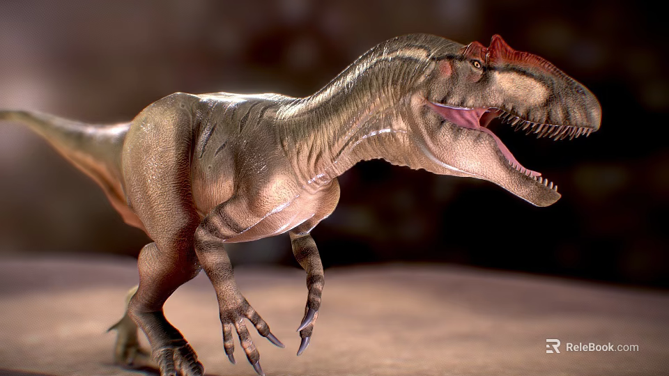 Realistic Lifelike Dinosaur Model With Open Mouth Sharp Teeth And Detailed Skin 3d model 