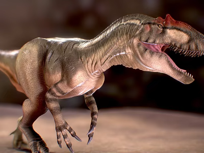 Realistic Lifelike Dinosaur Model With Open Mouth Sharp Teeth And Detailed Skin 3d model