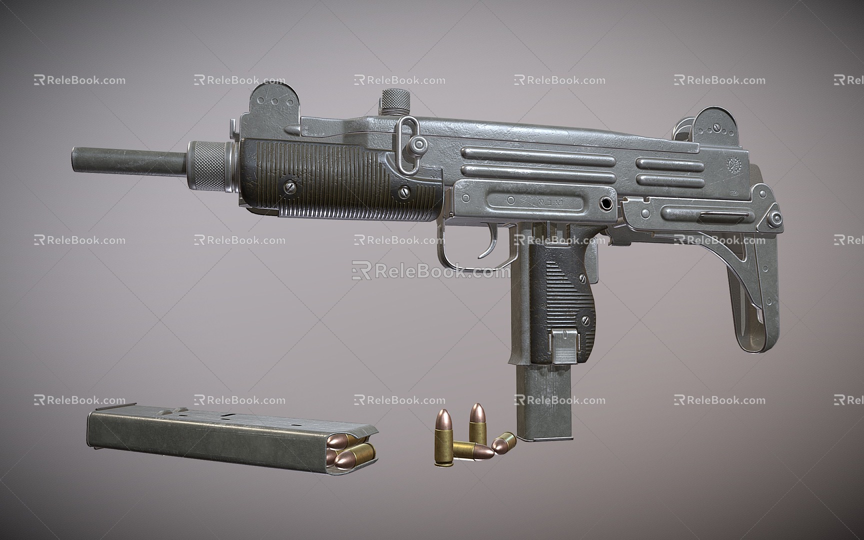 UZI submachine gun Uzi automatic submachine gun 3d model