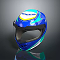 SHEEO Blue Green Sporty Helmet With Face Shield Protective Fashion Design