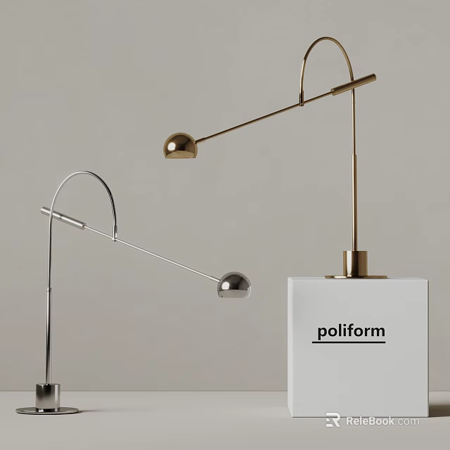 Poliform Modern Table Lamps With Arched Metal Stand And Minimalist Design 3d model 