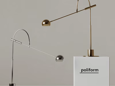 Poliform Modern Table Lamps With Arched Metal Stand And Minimalist Design 3d model