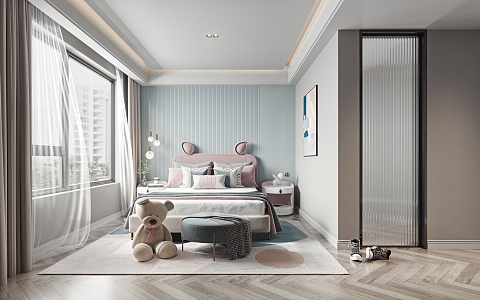 Modern Children's Room Daughter Room 3d model