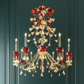 Modern crystal chandelier 3d model