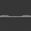 Railway Track Structure With Concrete Sleepers And Steel Rails On Dark Background
