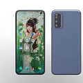 Sleek Modern Smartphone Front Display Interface With App Icons And Blue Back Camera Design
