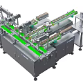 Industrial Equipment Automated Production Line With Green Conveyor Belt And Mechanical Components