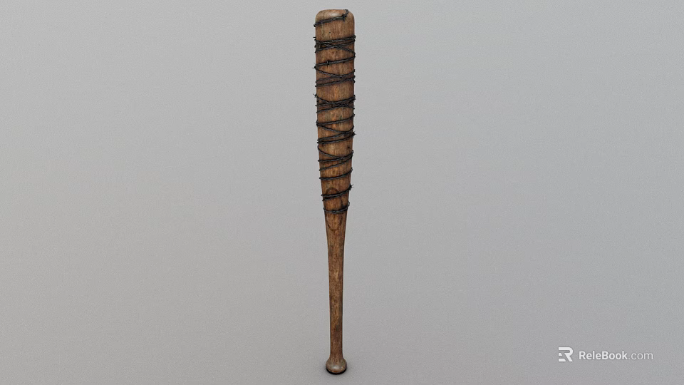Wooden Sports Equipment Baseball Bat With Wrapped Handle Grip Design 3d model 