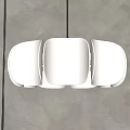 Modern Pendant Light with Curved White Shades and Soft Illumination Design