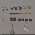 Various Styles Wall Mounted Hooks in Different Colors for Home Organization