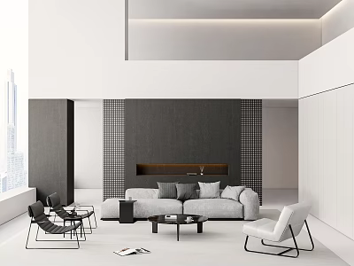Modern Duplex Living Room Living Room 3d model