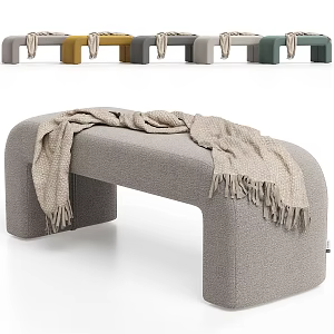 Fabric Sofa Stool Shoe Changing Stool Bed End Stool 3d model