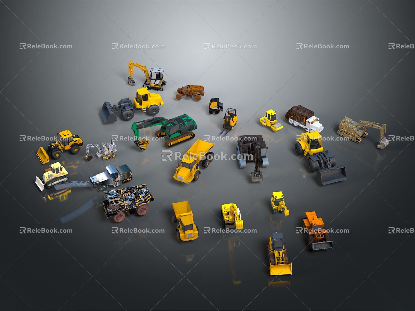 Engineering vehicles Engineering vehicles Construction vehicles Construction vehicles Construction vehicles Large transport vehicles Infrastructure equipment 3d model