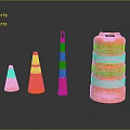 Road Safety Facilities Featuring Orange Traffic Cones And Reflective Drums With Silver Strips