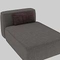 Light Beige Fabric Single Seater Sofa With Deep Pink Velvet Cushion