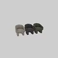 Light Gray Modern Single Sofa With Soft Fabric Upholstery And Comfortable Armrests