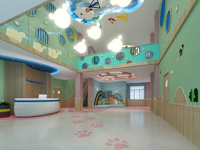 Modern Kindergarten Hall Children's Kindergarten Hall 3d model