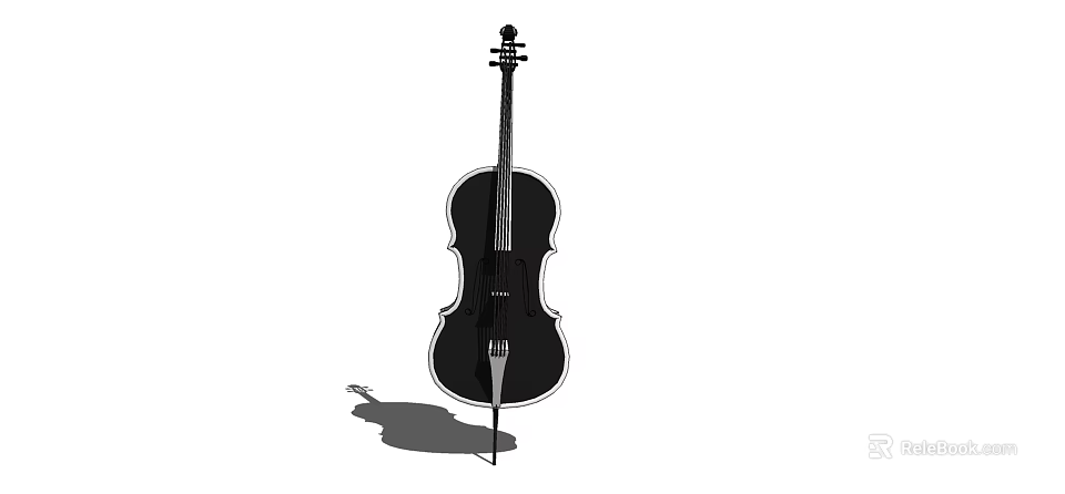 Musical Instruments and Art Supplies Featuring Classic Cello Design Details 3d model 