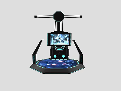 VR Interactive Experience Platform Featuring Screen Controllers And Circular Base 3d model