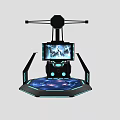 VR Interactive Experience Platform Featuring Screen Controllers And Circular Base