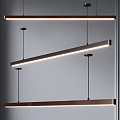 Modern Minimalist Linear LED Pendant Light With Slim Metal Design For Dining Area Lighting