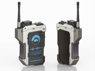 Modern Digital Walkie Talkies With LCD Display Screen And Sleek Design For Communication 3d model
