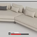 Modern Beige L Shaped Sectional Sofa With Multiple Soft Cushions And Comfortable Design 3d model